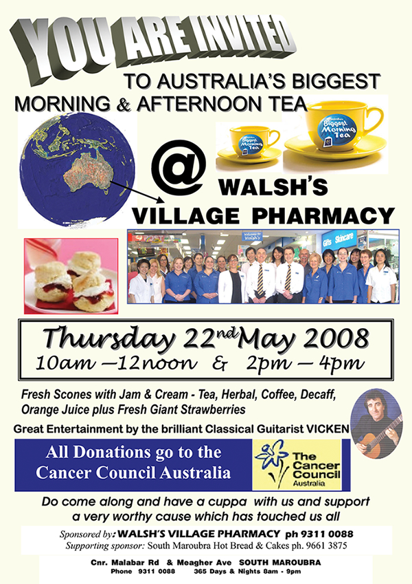 Morning and Afternoon Tea at Walshs